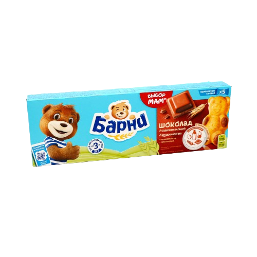 Пирожное бисквитное Медвежонок Барни с шоколадной нач 150г