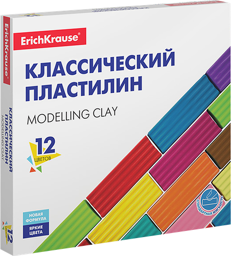 Пластилин ERICHKRAUSE Basic, классический, 12 цветов