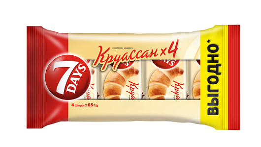 Круассан 7DAYS с кремом какао 3+1 (65 г х 4 шт)
