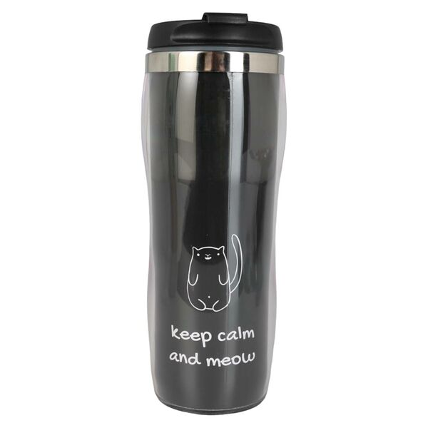 Термокружка Котики, 0.38 л, нерж. сталь/пластик/силикон