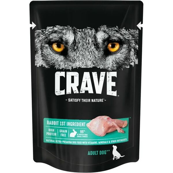 Корм консервированный для взрослых собак CRAVE Кролик