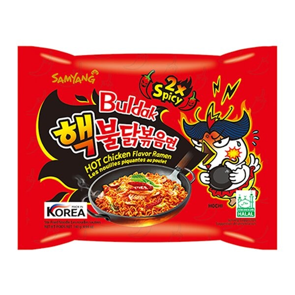 

Лапша быстрого приготовления Samyang Buldak 2x Spicy очень острая со вкусом курицы 140 г