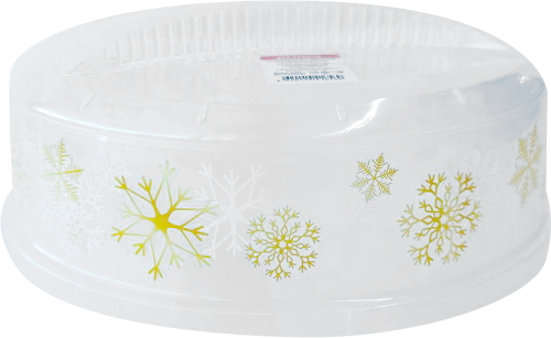 Крышка для холодильника и СВЧ Бытпласт с Новогодним декором 24 см