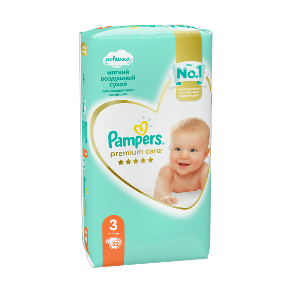 Подгузники Pampers Premium Care Midi (6-10 кг) 52 шт