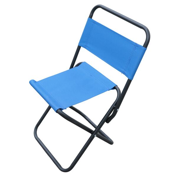 Стул складной Рыбака, 58х35х28 см, со спинкой, синий