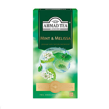 Чай зелёный Ahmad Tea Mint & Melissa (Мята и мелисса), 25 шт.