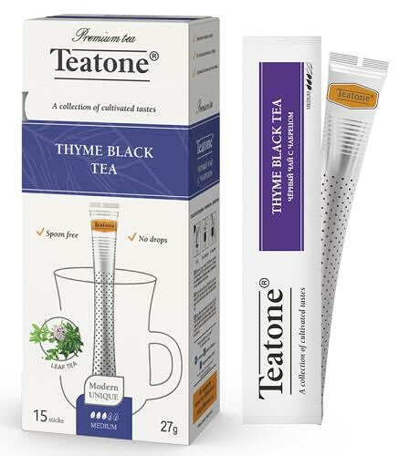 Чай черный Teatone Thyme Black Tea с чабрецом, 15 стиков