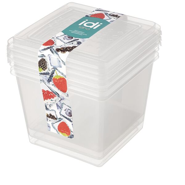 Комплект контейнеров IdiLand asti для заморозки квадратных 3 штуки