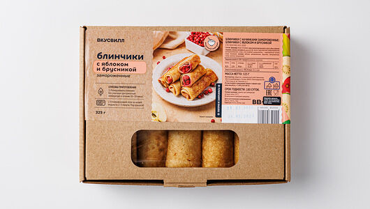 Блинчики замороженные с яблоком и брусникой