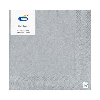 Салфетки Duni 3-х слойные серебрянные 20 шт.