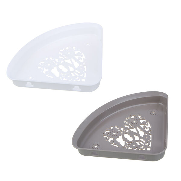 Полочка для ванной комнаты Vetta Love, пластик, 25,5х18,5х3см, 2 цвета в ассортименте, 1 шт