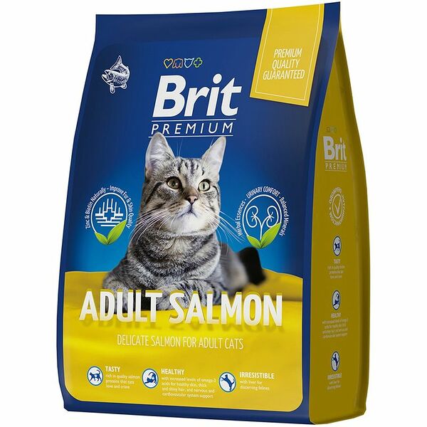 Сухой корм Brit Premium Cat Adult для взрослых кошек Лосось
