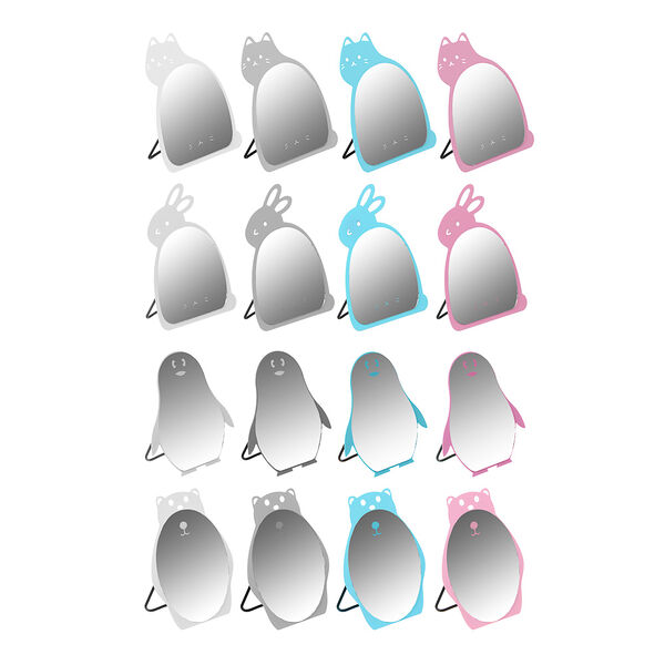 Юниlook зеркало настольное, сплав, стекло, 14,5-17/17,8-21см, 4 дизайна, 1 шт.