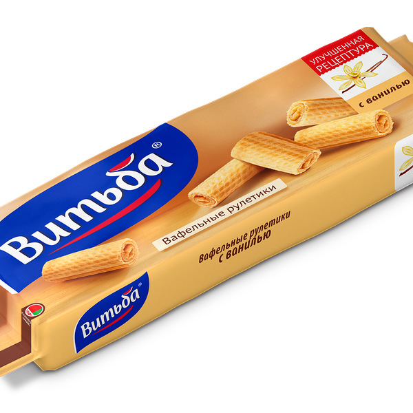 Вафельные рулетики Витьба с ванилью вес 80 г Республика Беларусь