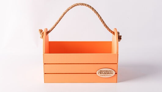 Бокс ящик малый подарочный персиковый ВкусВилл