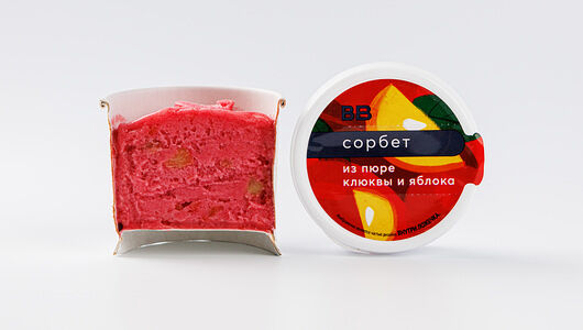 Сорбет из пюре клюквы и яблока