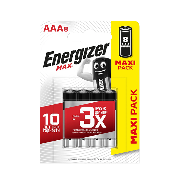 Батарейки Energizer Max + Power Seal AАA, 8 шт