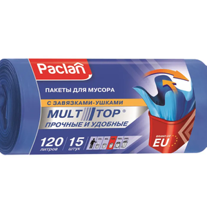 Мешки для мусора Paclan Multitop Top 120 л 24мкм (70х110см) 15 шт