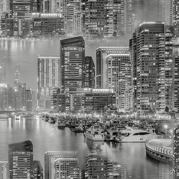 Обои Semre Дубаи, горячее тиснение на флизелиновой основе, серый, 1.06х10 м