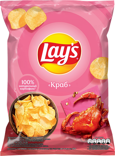Картофельные чипсы Lay's со вкусом Краба 140 г