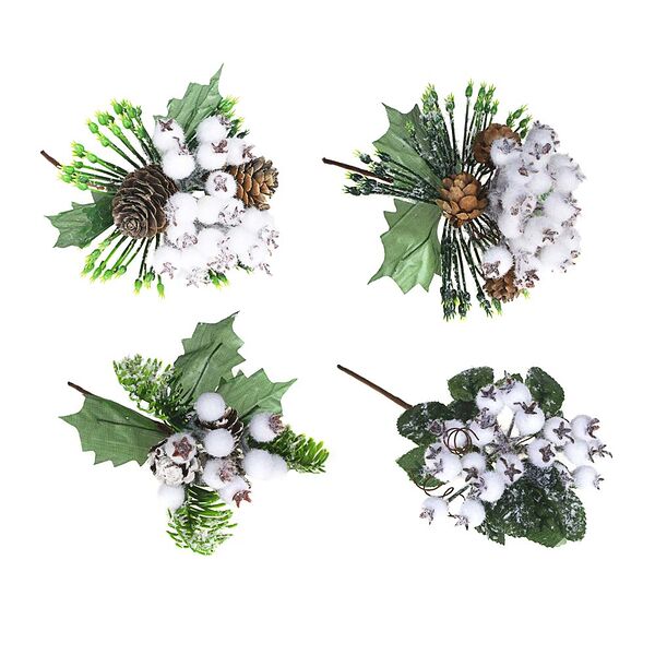 Сноу бум украшение декоративное в виде веточки, пластик, 16x9см, 4 вида