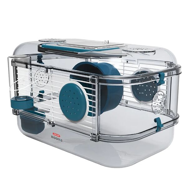 Клетка для грызунов Rody 3 Mini, 33x21x18 cм, стальной, синий