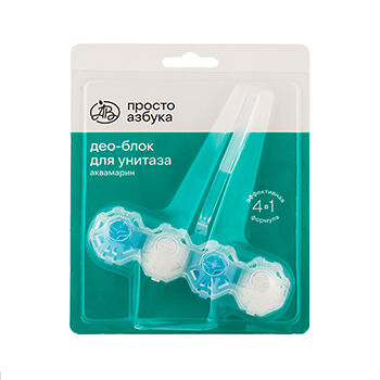 Средство чистящее Просто Азбука део-блок для унитаза 4в1 Аквамарин