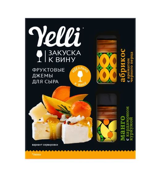 

Джемы фруктовые для сыра Yelli Абрикос + Манго 2 шт. х 50 г