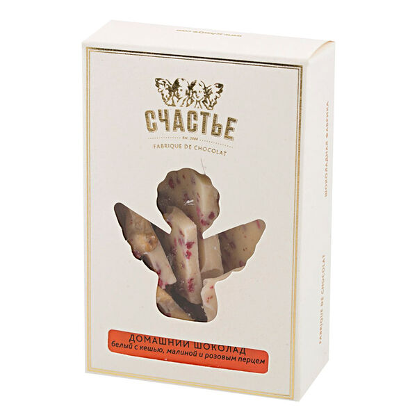 Шоколад Счастье белый кешью-малина-розовый перец