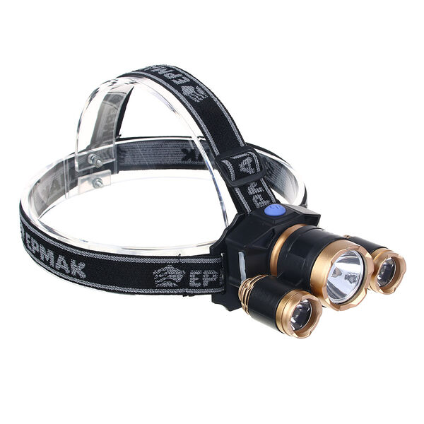 Ермак фонарик налобный, 1000 мач, 3 led, 9х6 см, 3 режима