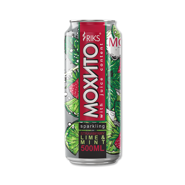 Напиток Riks Мохито lime & mint, strawberry 450 мл