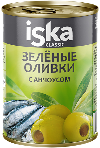 

Оливки с анчоусом ISKA зеленые, 300мл