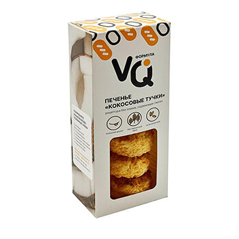 Печенье Кокосовые тучки без глютена VQ ФОРМУЛА 150г, Россия