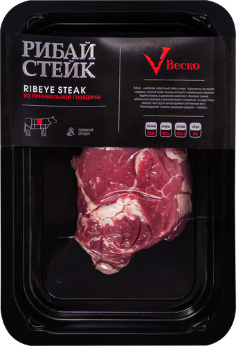 

Стейк из мраморной говядины ВЕСКО Рибай, категория А, 250г