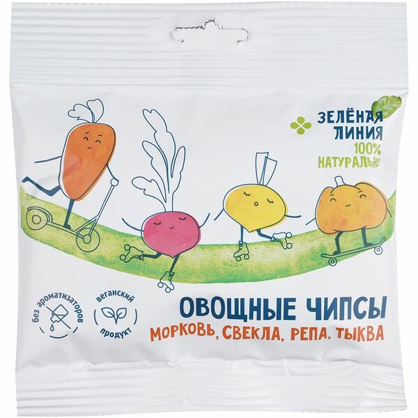 Чипсы Зеленая линия Овощные микс 25г