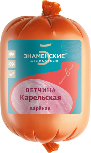 

Ветчина вареная Знаменский ветчинный дом Карельская вес