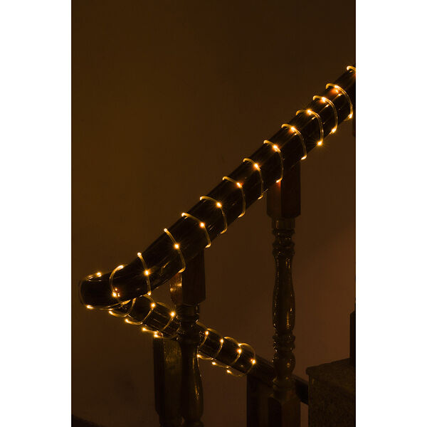 Гирлянда шнур 10 м  сноу бум, 100 led ламп, постоянное свечение шампань, пвх прозрачный, диаметр 5 мм, 220в, ip44