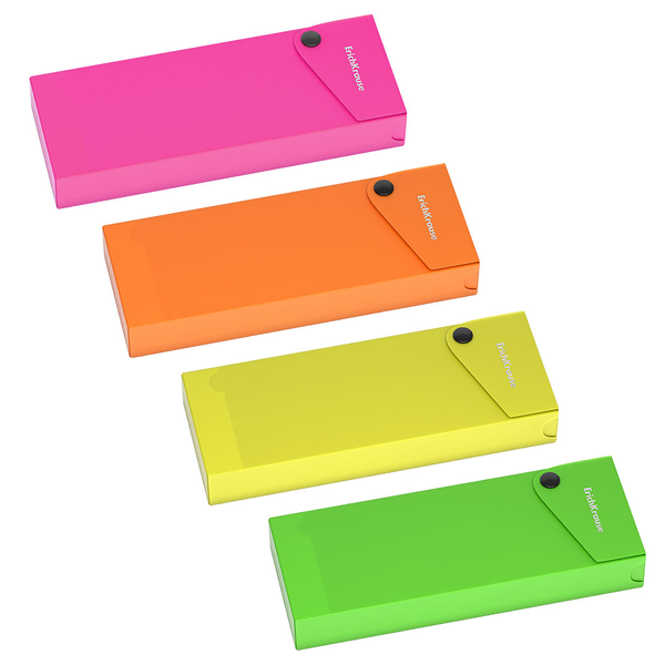 Пенал Erich Krause Matt Neon, пластиковый, в ассортименте, 1 шт, Арт. 50495