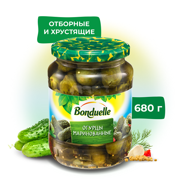 Огурцы маринованные Bonduelle, 680 г