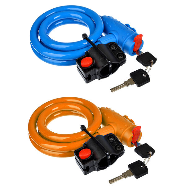 Vetta замок велосипедный противоугонный, 12x1100мм, с держателем на раме велосипеда, 2 цвета