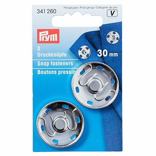 Пришивные кнопки (латунь) серебристый цв. 30 мм Prym