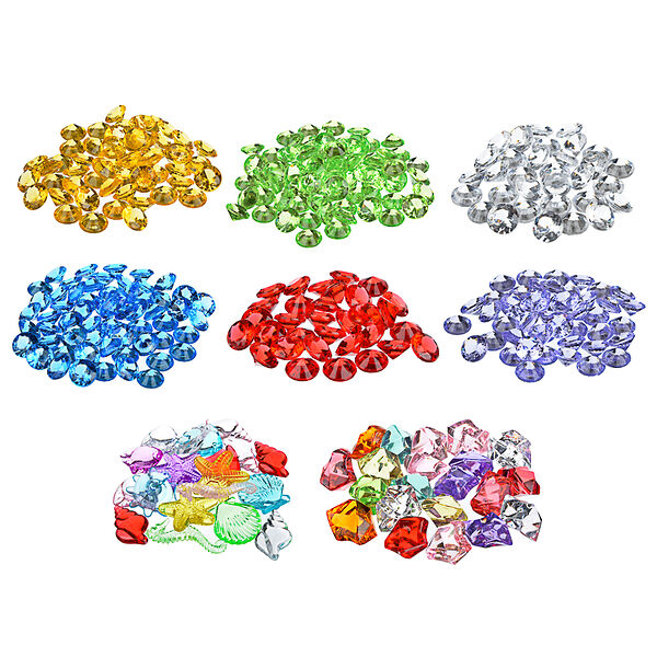 Ladecor камни декоративные, акрил/пластик, 50-80 гр., ассорти цветов, 8 видов