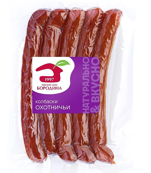 Колбаски полукопчёные Охотничьи Мясной Дом Бородина, 230г