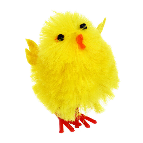 Декор пасхальный в виде цыпленка, 5.5 см. полиэстер, пластик