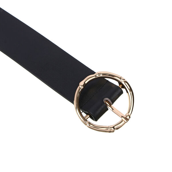 Юl ремень женский, пу, сплав, 95/105 см, ширина 3,2 см, черный, ржст23-04