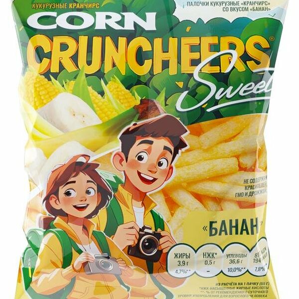 Кукурузные палочки Cruncheers банан