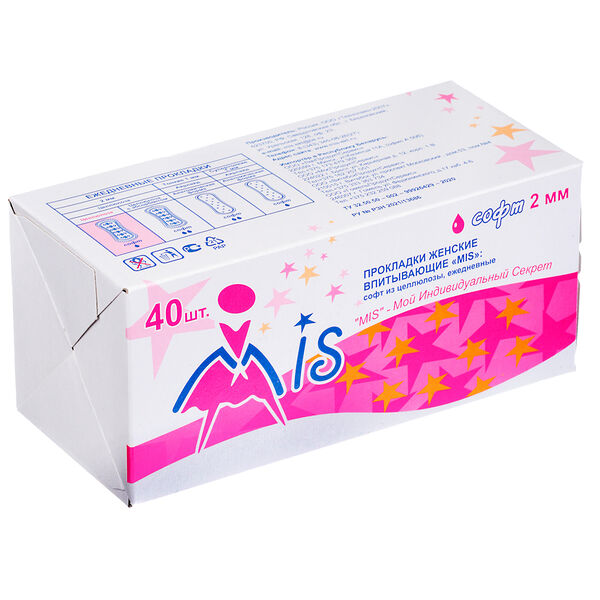 Прокладки ежедневные Мis из целлюлозы софт, к/у, 40 шт