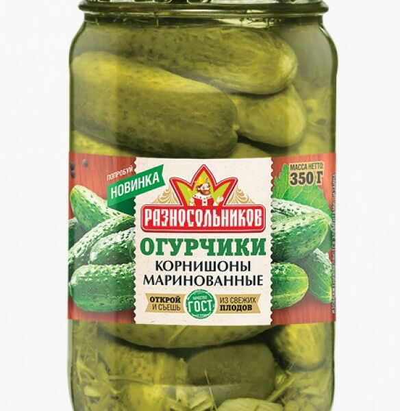 Огурчики маринованные Корнишоны Разносольников 350г