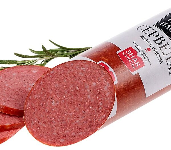 Колбаса ТОРГОВАЯ ПЛОЩАДЬ сервелат Знак качества в/к в/у