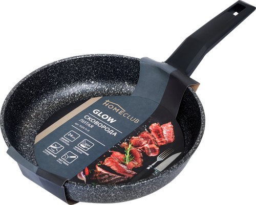 

Сковорода HOMECLUB Glow 24см, литой алюминий, антипригарное покрытие, ручка soft touch, Арт. 1024-11-Л